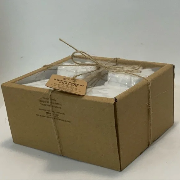 Farmhouse Windmill Salt and Pepper Shaker Set Ceramic Classic White - Picture 3 of 16